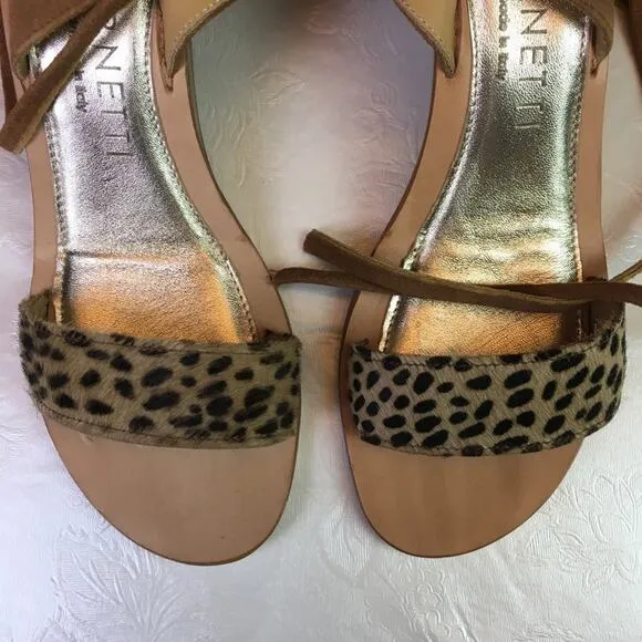 Cornetti Tropea Wedge Cheetah Print Sandals 36