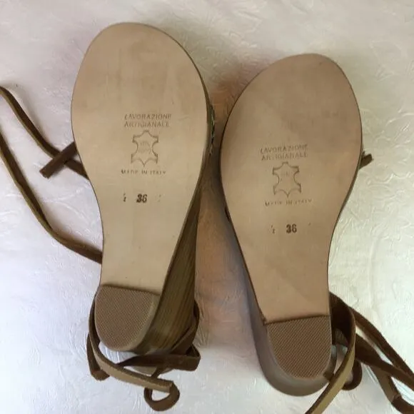 Cornetti Tropea Wedge Cheetah Print Sandals 36