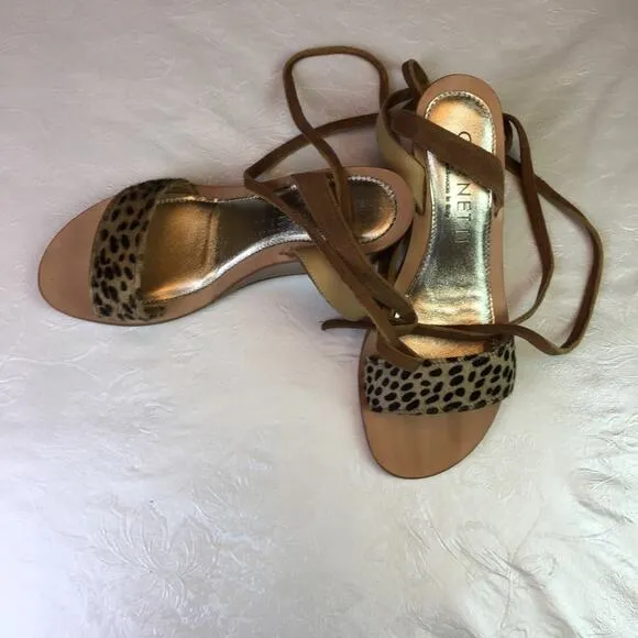 Cornetti Tropea Wedge Cheetah Print Sandals 36