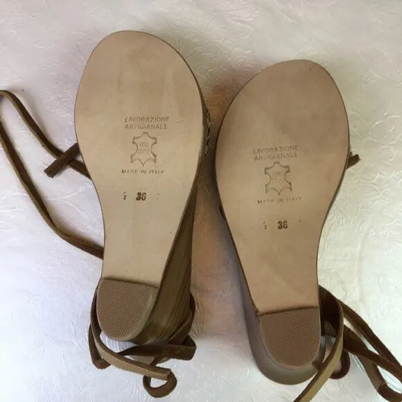 Cornetti Tropea Wedge Cheetah Print Sandals 36