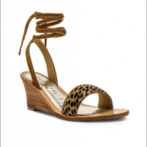 Cornetti Tropea Wedge Cheetah Print Sandals 36