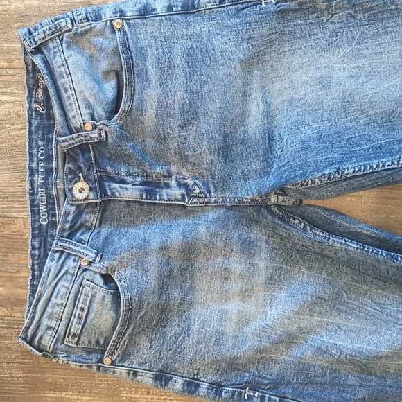 COWGIRL TUFF &quot;C. Breeze&quot; flares wide leg jeans acid wash bell bottoms 30R 30x33L