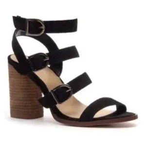 CREVO MACER STRAPPY BUCKLE BLACK SANDALS SIZE 7 NWOB MADE IN INDIA