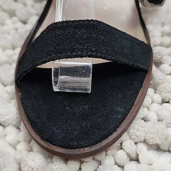 CREVO MACER STRAPPY BUCKLE BLACK SANDALS SIZE 7 NWOB MADE IN INDIA