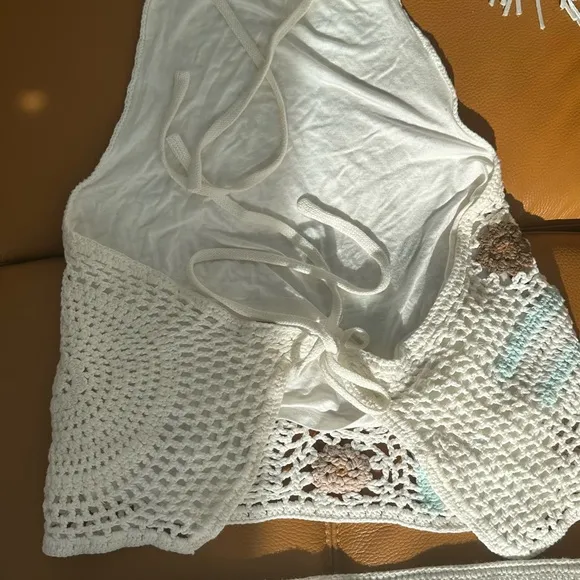 Crochet white 2 Piece set by FreePeople