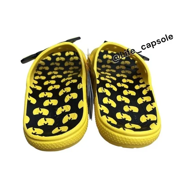 Crocs 5 Mens X Wu-Tang Clan Slides Yellow Black Men's Women NEW  7 Wns