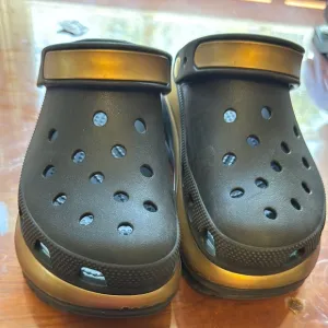 CROCS Black and Gold Kids Sandals