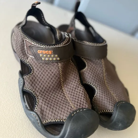 CROCS Brown and Black Men's Sandals