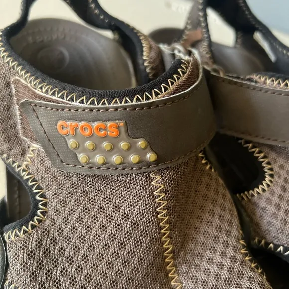 CROCS Brown and Black Men's Sandals