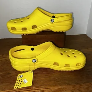 Crocs Classic Clogs Mens Size 12 Yellow Slip On Waterproof Sandals~New with Tags