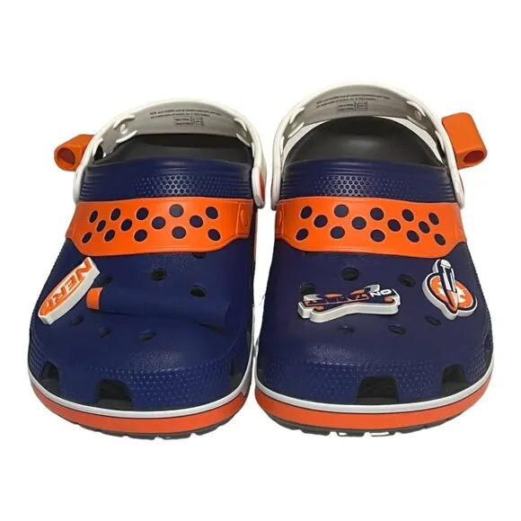 Crocs Classic Hasbro Nerf Clogs Blue Orange Unisex Size Men’s 7 Women’s 9 NWT
