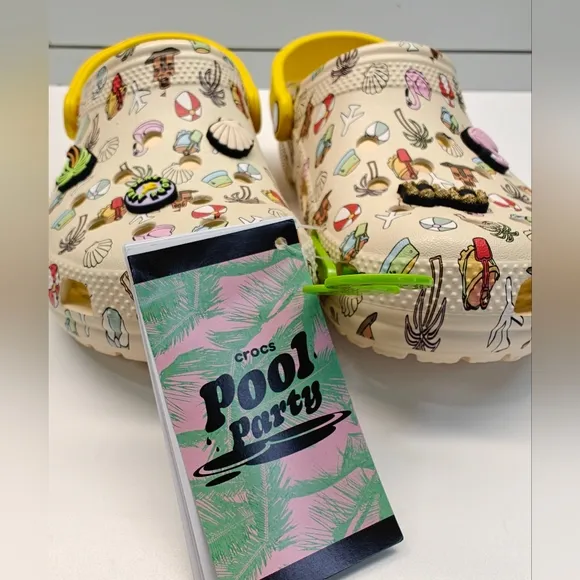 Crocs Classic Spring Break Vacation Beach Pool Party Girl Clog Sandals Junior 5