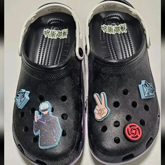 ✨Crocs Jujutsu Kaisen Classic Clogs Black Unisex Slip On Durable Limited Edition