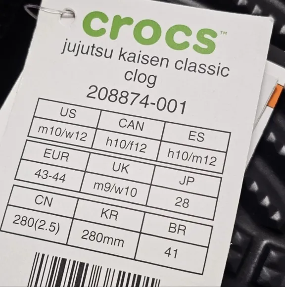 ✨Crocs Jujutsu Kaisen Classic Clogs Black Unisex Slip On Durable Limited Edition