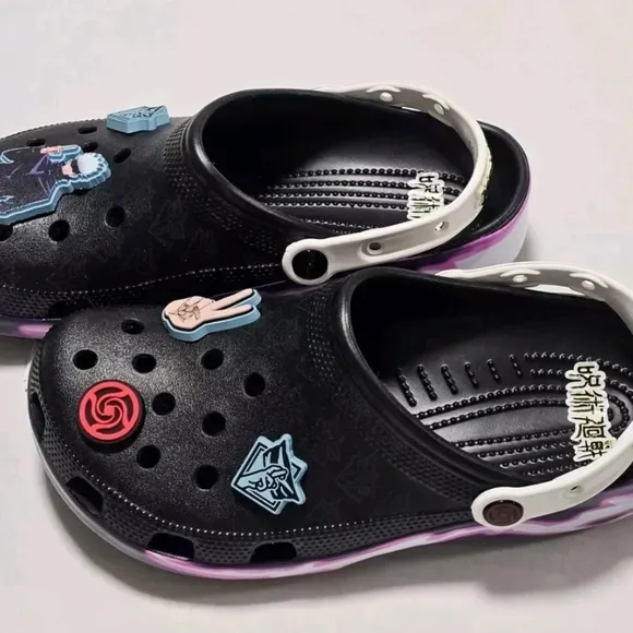 ✨Crocs Jujutsu Kaisen Classic Clogs Black Unisex Slip On Durable Limited Edition