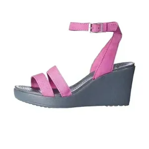 Crocs Leigh Wedge Pink Staps  RARE  Women's Size 7