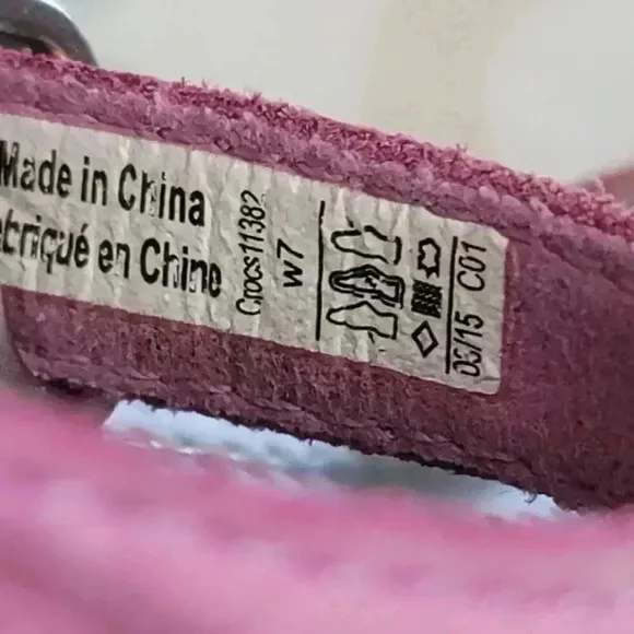 Crocs Leigh Wedge Pink Staps  RARE  Women's Size 7