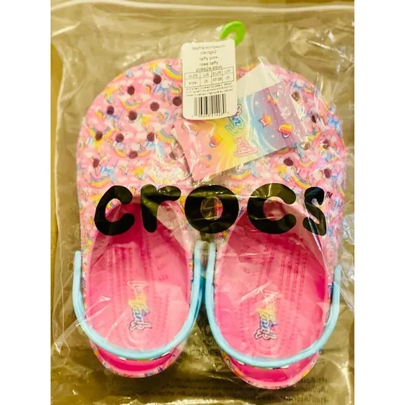 Crocs Lisa Frank Taffy Pink - Big Girls Size 5 Womens 6.5