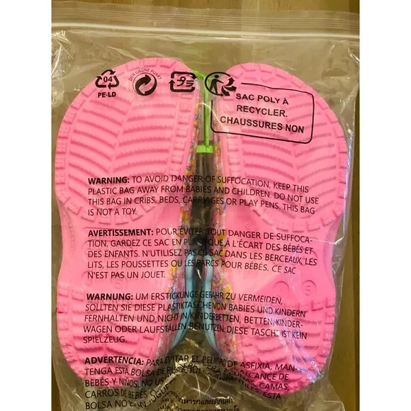 Crocs Lisa Frank Taffy Pink - Big Girls Size 5 Womens 6.5