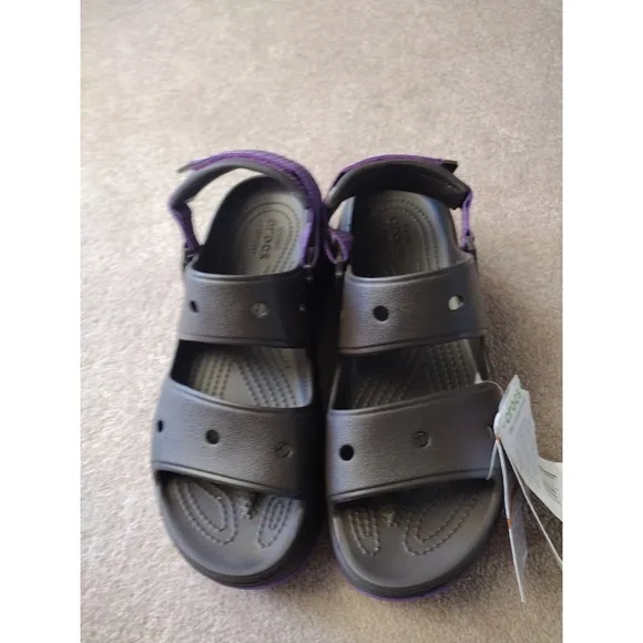 Crocs Shoes W10 M8 Hike Xscape Sandals Brown Purple Strap Outdoor Sandals Travel