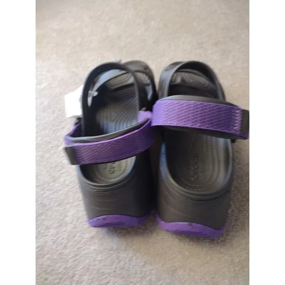 Crocs Shoes W10 M8 Hike Xscape Sandals Brown Purple Strap Outdoor Sandals Travel