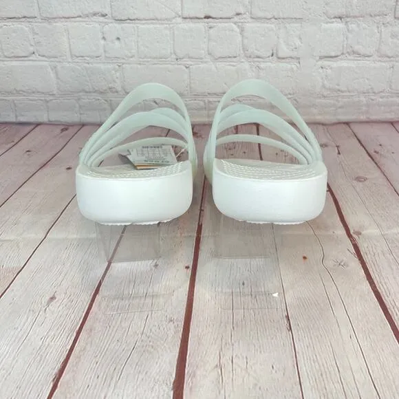 Crocs Splash Glossy Strappy White Sandals Women’s Size 10 (208537-100)