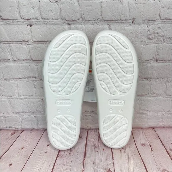 Crocs Splash Glossy Strappy White Sandals Women’s Size 10 (208537-100)