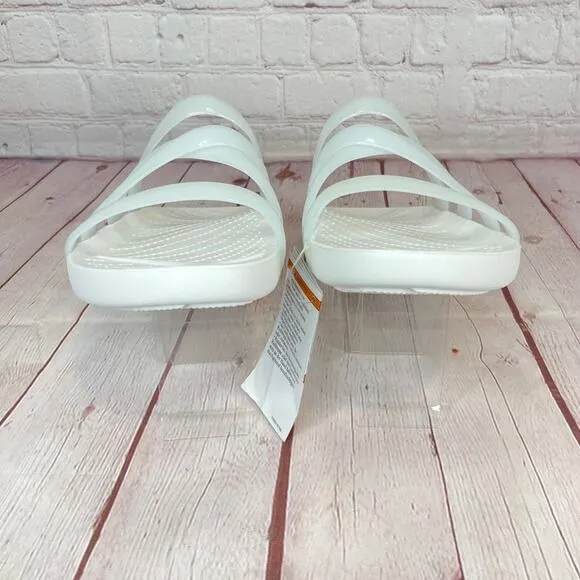 Crocs Splash Glossy Strappy White Sandals Women’s Size 10 (208537-100)