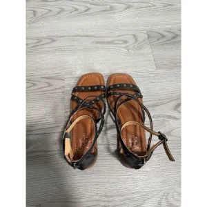 Crown Vintage Studded Ankle Strap Sandals Gladiator Style Black 6 North Square
