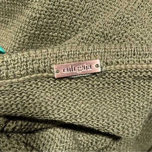 Cult Gaia | Cameron Midi Knit Cut Out Halter Dress In Green Size: XS
