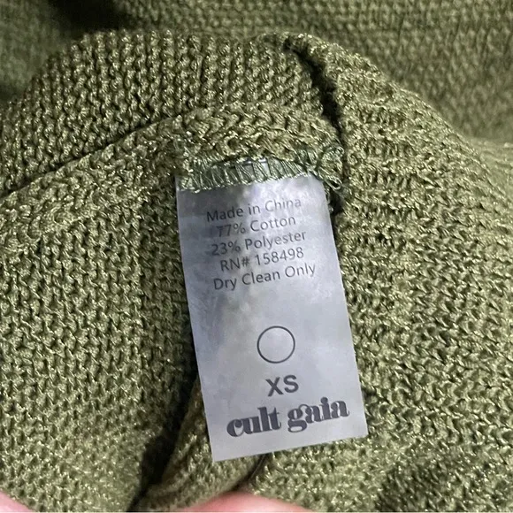Cult Gaia | Cameron Midi Knit Cut Out Halter Dress In Green Size: XS