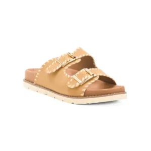 CUSHIONAIRE sand Wyatt Braided Footbed Sandals