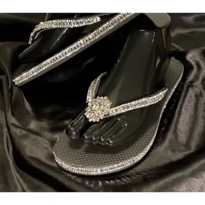 Custom Hand-Crafted Rhinestone FlipFlops | &quot;No Bare Feet Allowed&quot;