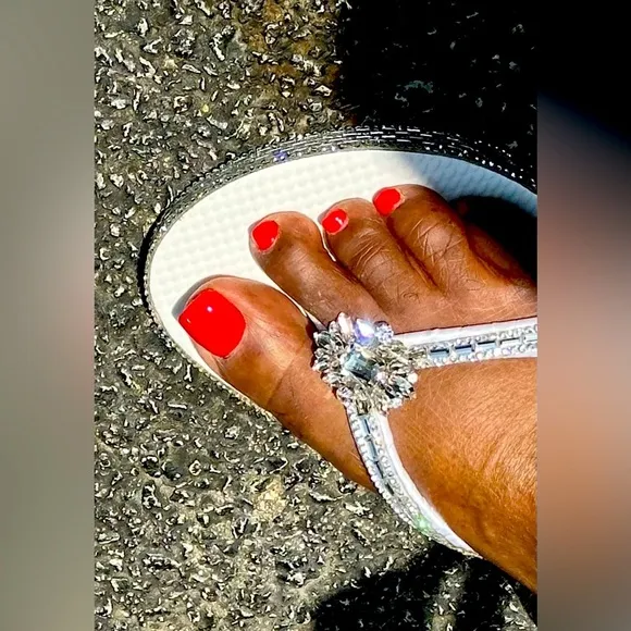 Custom Hand-Crafted Rhinestone FlipFlops | &quot;No Bare Feet Allowed&quot;