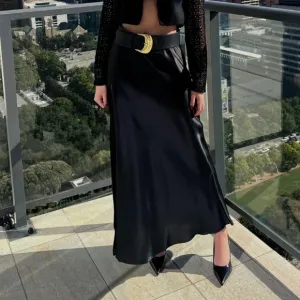 DANNIJO BLACK SKIRT WITH HIGH SLIT