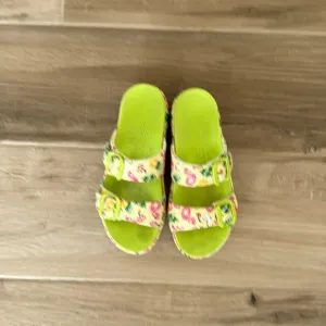 Dansko 37 Kandi Pool Floats slide sandals