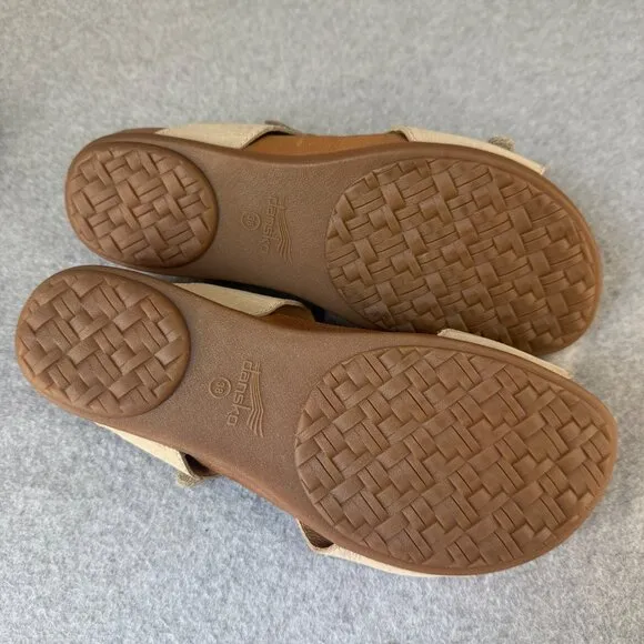 Dansko Beige Cream Leather Jordyn Sandals Slingback Womens Size 38 US 7.5 - 8