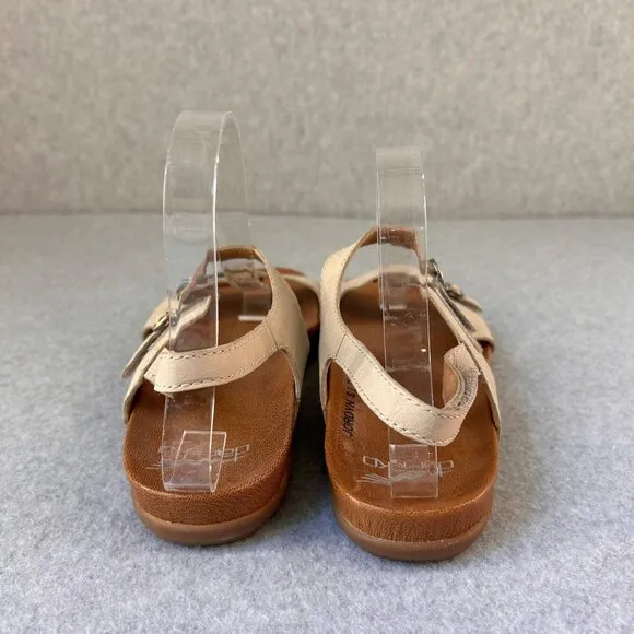 Dansko Beige Cream Leather Jordyn Sandals Slingback Womens Size 38 US 7.5 - 8