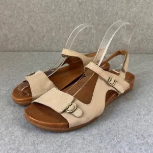 Dansko Beige Cream Leather Jordyn Sandals Slingback Womens Size 38 US 7.5 - 8