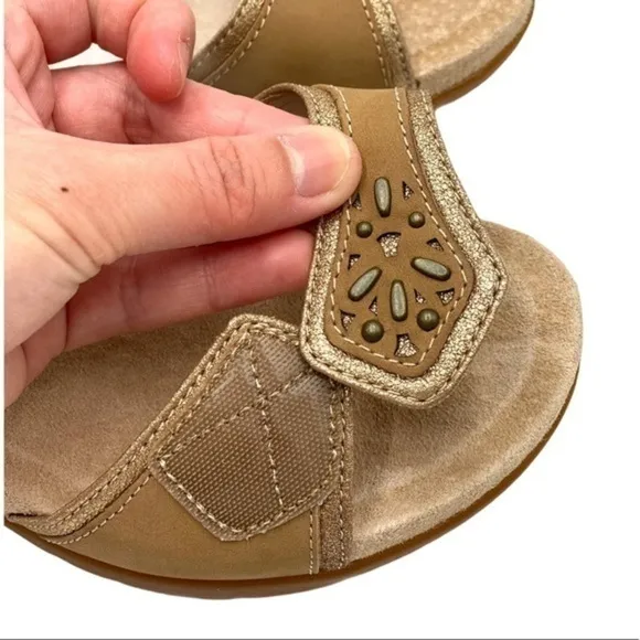 Dansko Blythe Sand Milled Nubuck Comfort Sandals Sand NIB