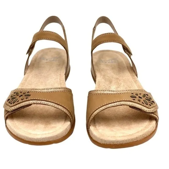 Dansko Blythe Sand Milled Nubuck Comfort Sandals Sand NIB
