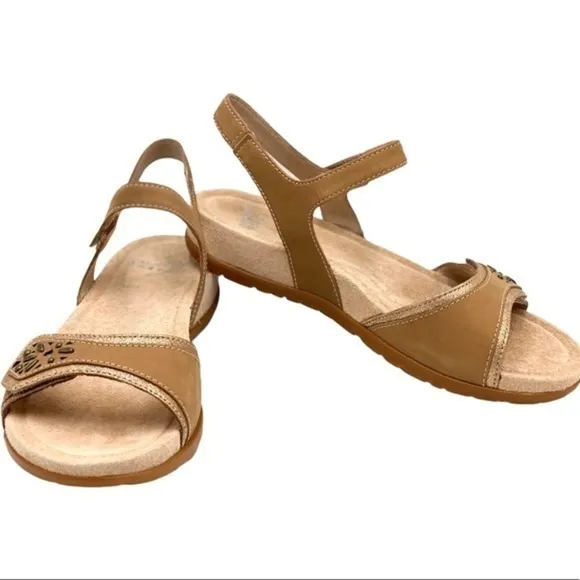 Dansko Blythe Sand Milled Nubuck Comfort Sandals Sand NIB