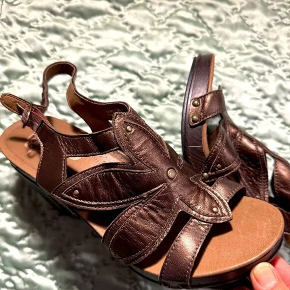 Dansko Nina Slingback Block Heel Sandals Size 39 US8.5 -9 Leather upper lining