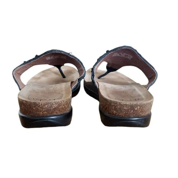 Dansko Pamela Women's  Jeweled Thong Comfort Sandals Black  Leather SZ EU40,US 8