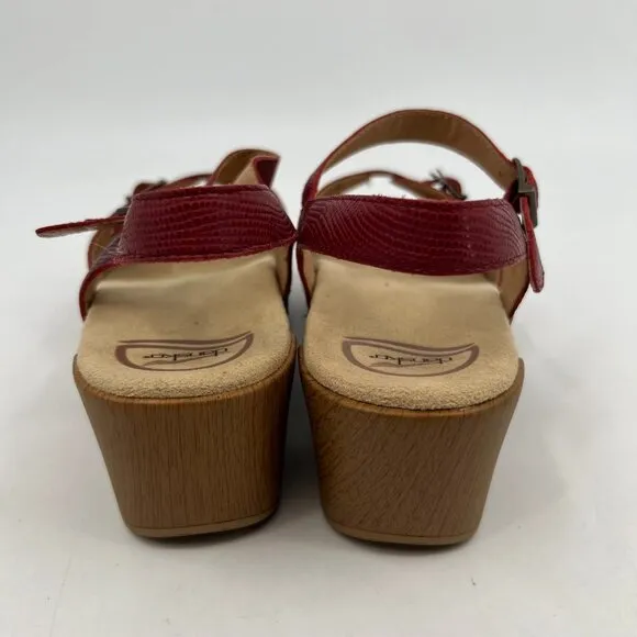 Dansko Red Tan Leather Adjustable Strap Sandals | Size 41EU