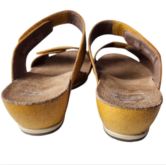 Dansko Sandals Womens Size 36 6 6.5 Marigold Yellow Vienna Suede Slip-on Comfort