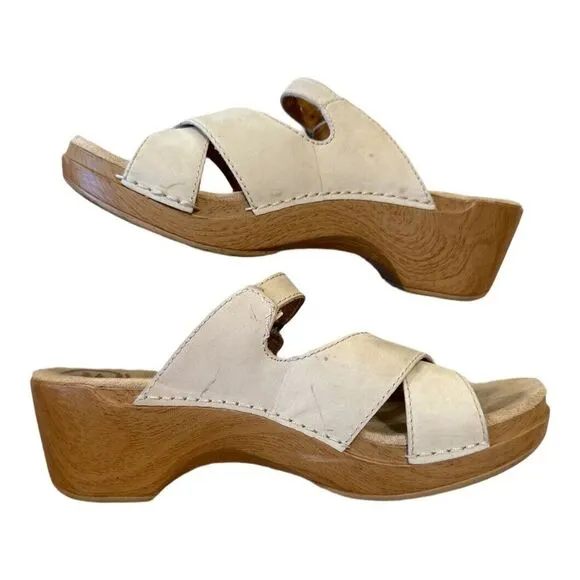 Dansko Sela Beige Classic Wedge Heel Slide Sandals 9802212200 Women‎ Sz 9.5 Boho