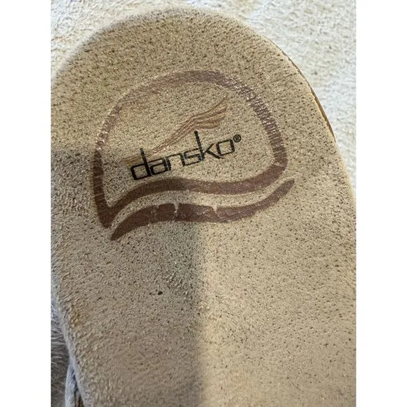 Dansko Sela Beige Classic Wedge Heel Slide Sandals 9802212200 Women‎ Sz 9.5 Boho