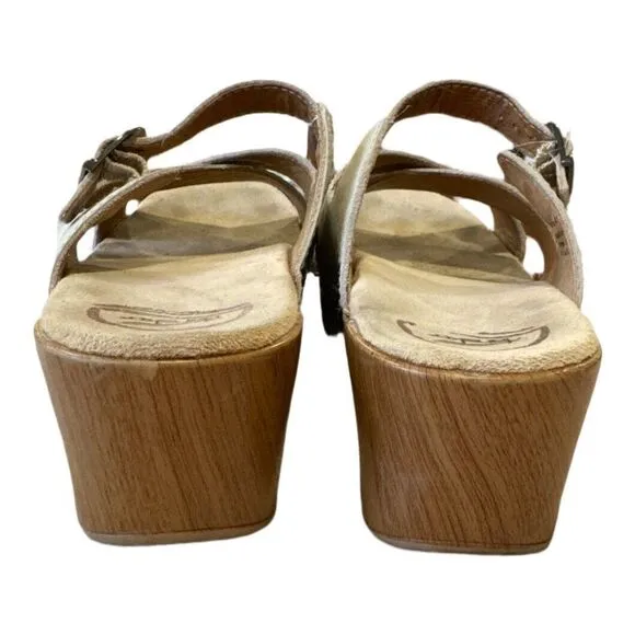 Dansko Sela Beige Classic Wedge Heel Slide Sandals 9802212200 Women‎ Sz 9.5 Boho