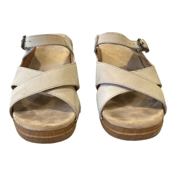 Dansko Sela Beige Classic Wedge Heel Slide Sandals 9802212200 Women‎ Sz 9.5 Boho